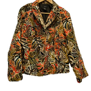 R.Q.T. multi-colour blazer with faux front pockets size L 100% Cotton